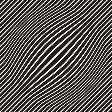 Yarı ton davul gibi şişmiş etkisi optik yanılsama. Geometrik arka plan tasarlamak. Vektör Dikişsiz siyah-beyaz desen.