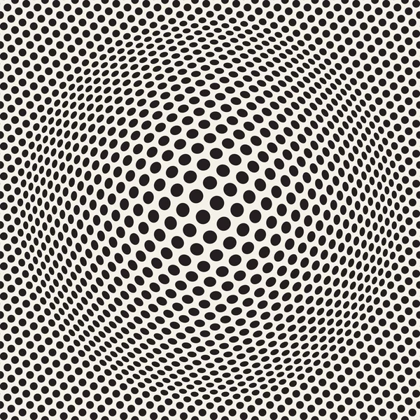 Halftone bloat effect optical illusion. Abstract geometric background design. Vector seamless retro pattern. — Stock Vector