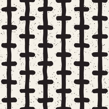 Elle çizilmiş stil etnik seamless modeli. Siyah ve beyaz soyut grungy geometrik arka plan.