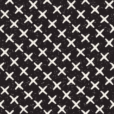 Elle çizilmiş stil etnik seamless modeli. Siyah ve beyaz soyut grungy geometrik arka plan.