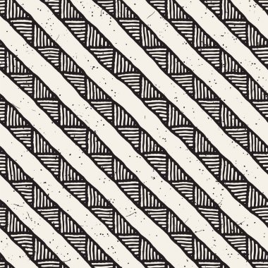 Kesintisiz geometrik doodle satırları desen siyah ve beyaz. Adstract el çekilmiş retro doku.