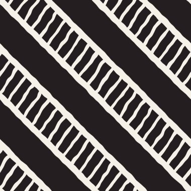 Elle çizilmiş stil seamless modeli. Soyut geometrik döşeme arka plan siyah ve beyaz. Vektör doodle hat kafes
