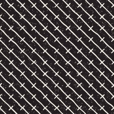 Elle çizilmiş stil etnik seamless modeli. Siyah ve beyaz soyut grungy geometrik arka plan.