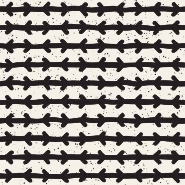 Elle çizilmiş stil etnik seamless modeli. Siyah ve beyaz soyut grungy geometrik arka plan.