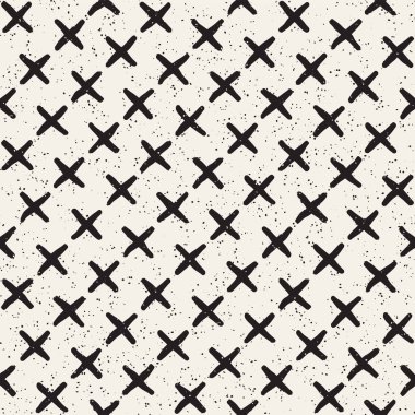 Elle çizilmiş stil etnik seamless modeli. Siyah ve beyaz soyut grungy geometrik arka plan.