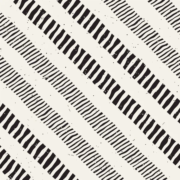 Dibujado a mano patrón sin costura estilo. Fondo de baldosas geométricas abstracto en blanco y negro. Rejilla de línea de garabato vectorial — Vector de stock