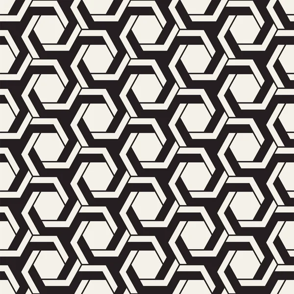 Padrão de listras sem costura vetorial. Textura moderna e elegante com treliça monocromática. Repetindo grade hexagonal geométrica. Design de treliça simples . — Vetor de Stock