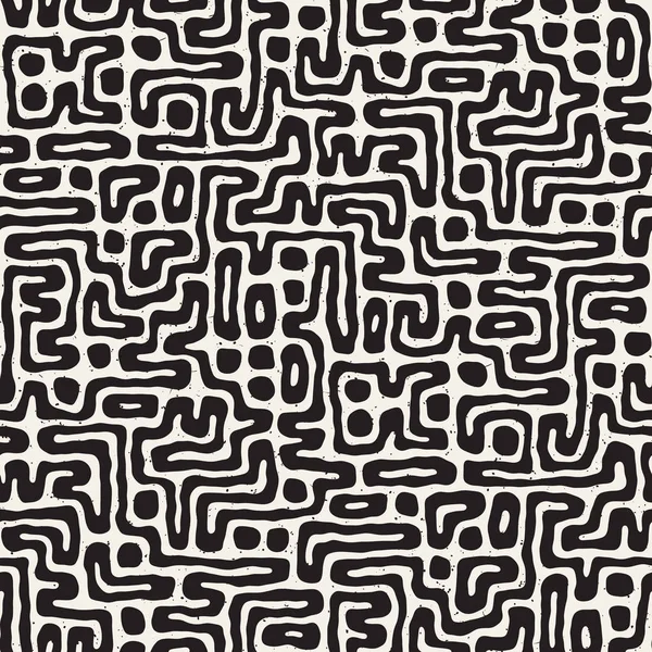 Labirent çizgileri ile Seamless modeli. Tek renkli arka plan. Vektör el çekilmiş labyrinth.