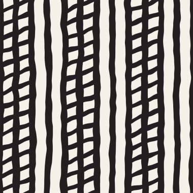 Elle çizilmiş stil seamless modeli. Soyut geometrik döşeme arka plan siyah ve beyaz. Vektör doodle hat kafes