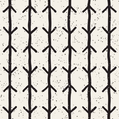 Elle çizilmiş stil etnik seamless modeli. Siyah ve beyaz soyut grungy geometrik arka plan.