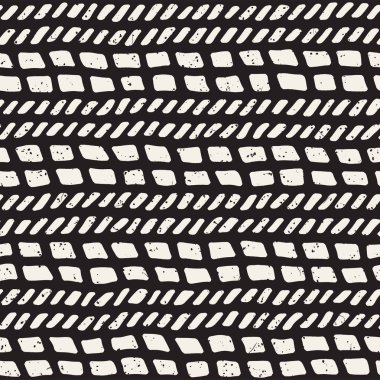 Elle çizilmiş stil seamless modeli. Soyut geometrik döşeme arka plan siyah ve beyaz. Vektör doodle hat kafes