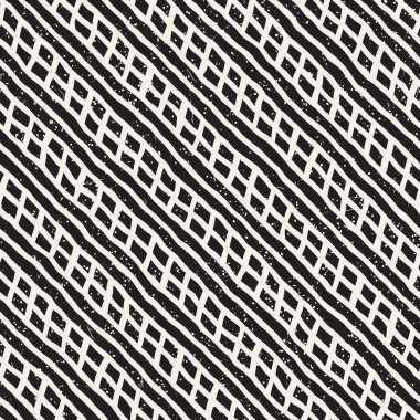 Elle çizilmiş stil seamless modeli. Soyut geometrik döşeme arka plan siyah ve beyaz. Vektör doodle hat kafes
