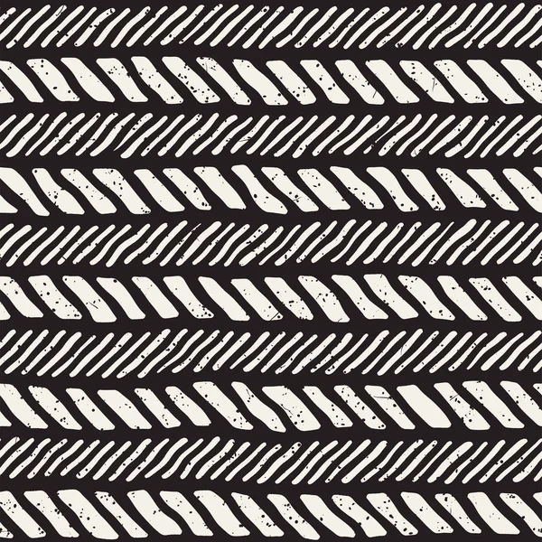 Hand getekende stijl naadloze patroon. De achtergrond van de abstracte geometrische betegeling in zwart-wit. Vector doodle lijn rooster — Stockvector