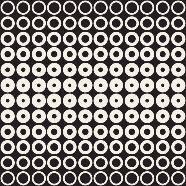 Yarı ton daireler vektör seamless modeli. Soyut geometrik doku yüzüklerin boyutu geçiş ile. Degrade geçiş etkisi arka plan,