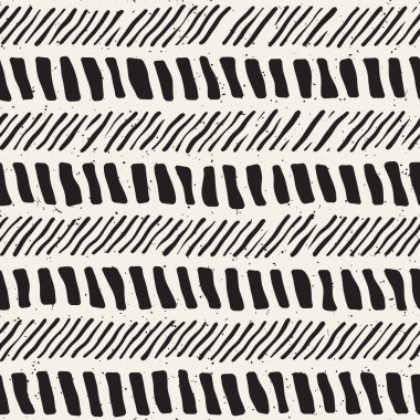 Elle çizilmiş stil seamless modeli. Soyut geometrik döşeme arka plan siyah ve beyaz. Vektör doodle hat kafes