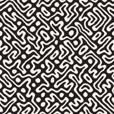 Labirent çizgileri ile Seamless modeli. Tek renkli arka plan. Vektör el çekilmiş labyrinth.