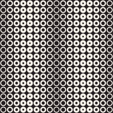 Yarı ton daireler vektör seamless modeli. Soyut geometrik doku yüzüklerin boyutu geçiş ile. Degrade geçiş etkisi arka plan,