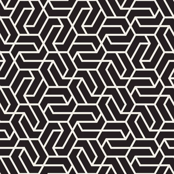 Patrón de rayas sin costura vectorial. Textura moderna y elegante con enrejado monocromo. Repetir cuadrícula geométrica hexagonal. Diseño de celosía simple . — Vector de stock