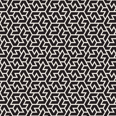 Vektörsüz çizgili desen. Monokrom sarmallı modern stil dokusu. Geometrik altıgen ızgara tekrarlanıyor. Basit kafes tasarımı.