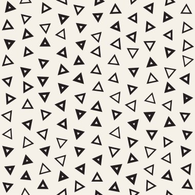 Kusursuz kaotik şablonlar. Rastgele dağılmış geometrik şekiller. Soyut retro arkaplan tasarımı