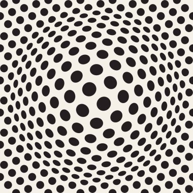 Yarı ton davul gibi şişmiş etkisi optik yanılsama. Geometrik arka plan tasarlamak. Vektör Dikişsiz retro desen.