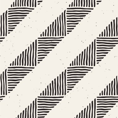 Kesintisiz geometrik doodle satırları desen siyah ve beyaz. Adstract el çekilmiş retro doku.