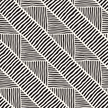 Kesintisiz geometrik doodle satırları desen siyah ve beyaz. Adstract el çekilmiş retro doku.