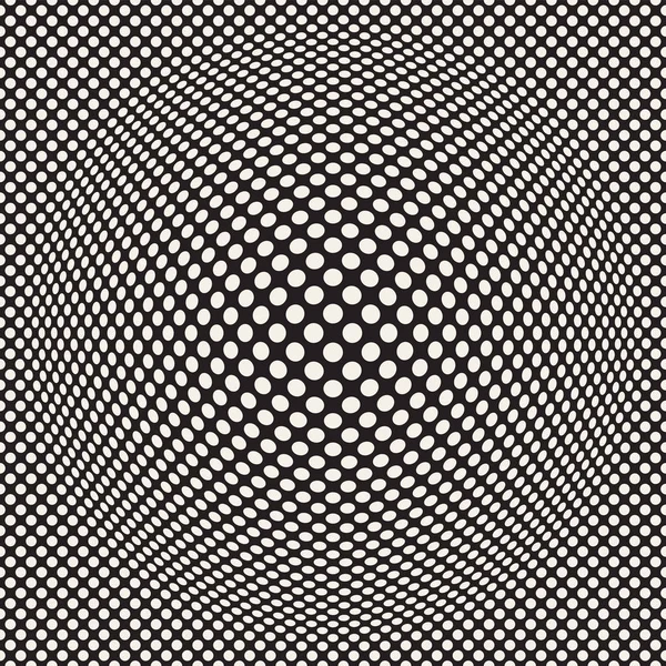 Halbtonaufblähungseffekt optische Täuschung. abstrakte geometrische Hintergrundgestaltung. Vektor nahtloses Retro-Muster. — Stockvektor