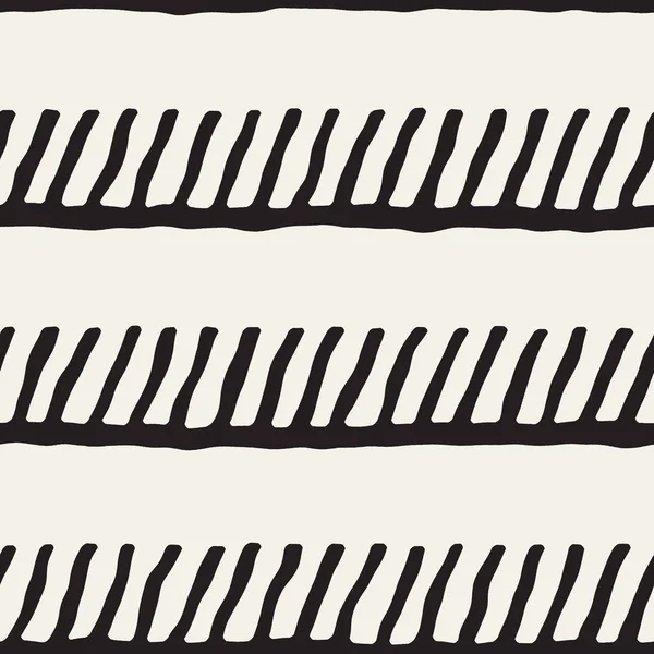 Ruční vzor bezešvé tažené stylu. Abstraktní geometrické dlaždicovým pozadím v černé a bílé. Vektorové doodle čáry mřížky — Stockový vektor