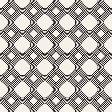 Vektör seamless modeli. Modern şık doku. Geometrik çizgili süsleme. Tek renkli kafes