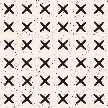 Elle çizilmiş stil etnik seamless modeli. Siyah ve beyaz soyut grungy geometrik arka plan.