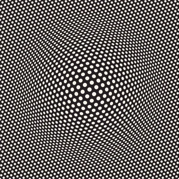 Halftone zwellen effect optische illusie. Abstracte geometrische achtergrondontwerp. Vector naadloze retro patroon. — Stockvector