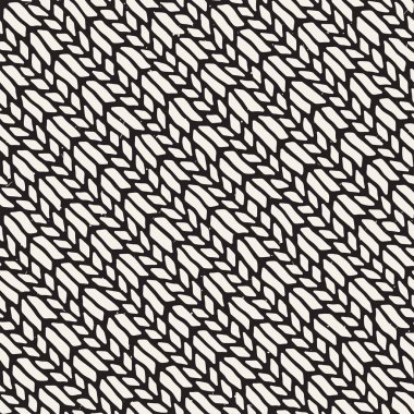 Elle çizilmiş stil seamless modeli. Soyut geometrik döşeme arka plan siyah ve beyaz. Vektör doodle hat kafes