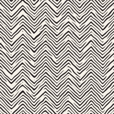 Elle çizilmiş stil seamless modeli. Soyut geometrik döşeme arka plan siyah ve beyaz. Vektör doodle hat kafes