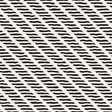 Elle çizilmiş çizgiler seamless modeli. Soyut geometrik döşeme arka plan. FreeHand siyah beyaz doku.