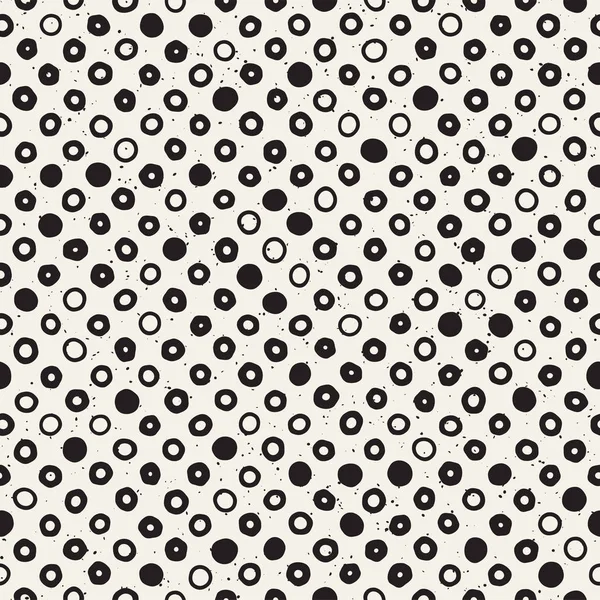 Handgezeichnete Schwarz-Weiß-Tusche abstrakte nahtlose Muster. Vektor stilvolle Grunge-Textur. Geometrische verstreute Formen malen Pinselstriche — Stockvektor