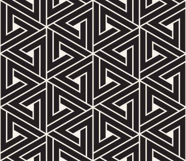 Vektör seamless modeli. Modern şık doku. Çizgili üçgen öğelerinden geometrik döşeme yinelenen