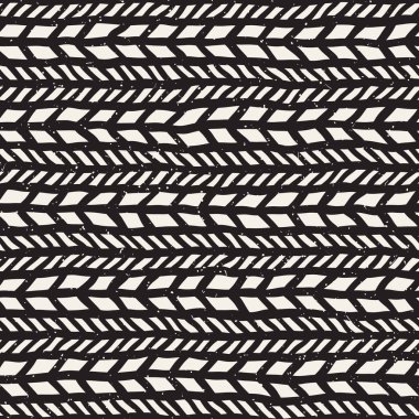 Elle çizilmiş stil seamless modeli. Soyut geometrik döşeme arka plan siyah ve beyaz. Vektör doodle hat kafes