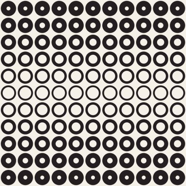 Yarı ton daireler vektör seamless modeli. Soyut geometrik doku yüzüklerin boyutu geçiş ile. Degrade geçiş etkisi arka plan,