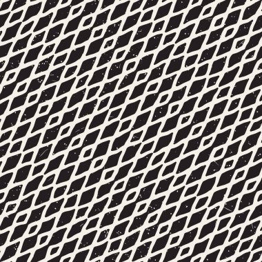 Elle çizilmiş stil seamless modeli. Soyut geometrik döşeme arka plan siyah ve beyaz. Vektör doodle hat kafes