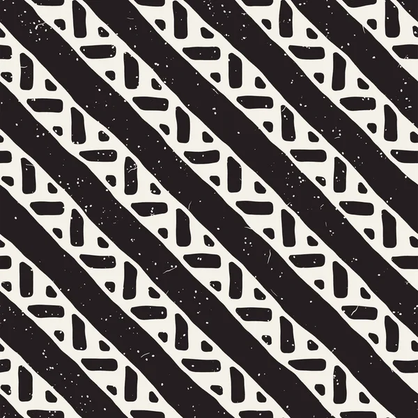 Modèle de lignes de doodle géométriques sans couture en noir et blanc. Adstrat texture rétro dessinée à la main . — Image vectorielle