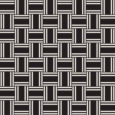 Trendy dimi örgü kafes. Geometrik arka plan tasarlamak. Vektör sorunsuz siyah-beyaz desen.