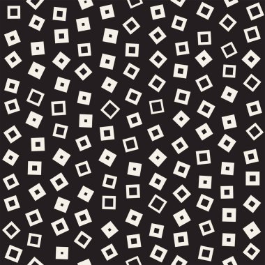 Kusursuz kaotik şablonlar. Rastgele dağılmış geometrik şekiller. Soyut retro arkaplan tasarımı