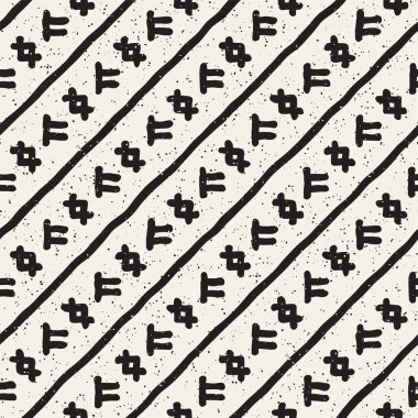 Elle çizilmiş stil etnik seamless modeli. Siyah ve beyaz soyut grungy geometrik arka plan.