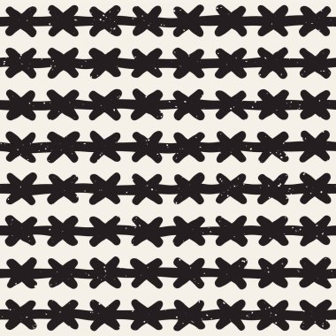 Elle çizilmiş stil etnik seamless modeli. Siyah ve beyaz soyut grungy geometrik arka plan.