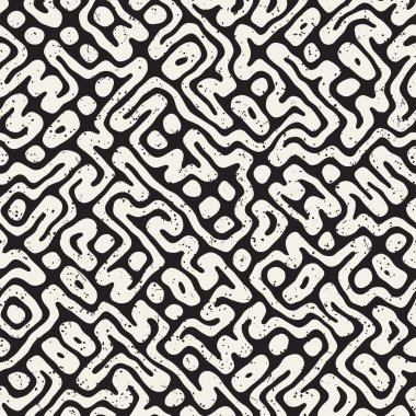 Labirent çizgileri ile Seamless modeli. Tek renkli arka plan. Vektör el çekilmiş labyrinth.