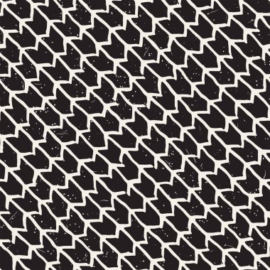 Elle çizilmiş stil seamless modeli. Soyut geometrik döşeme arka plan siyah ve beyaz. Vektör doodle hat kafes