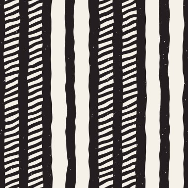 Elle çizilmiş stil seamless modeli. Soyut geometrik döşeme arka plan siyah ve beyaz. Vektör doodle hat kafes