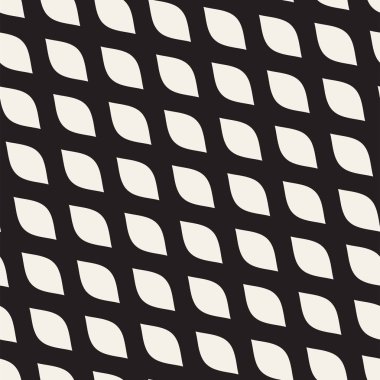 Dalgalı çizgiler desen vektör sorunsuz siyah ve beyaz el çekilmiş