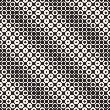 Yarı ton daireler vektör seamless modeli. Soyut geometrik doku yüzüklerin boyutu geçiş ile. Degrade geçiş etkisi arka plan,